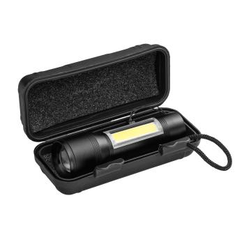 LED-Taschenlampe mit COB-Leuchte mit Kunststoffbox